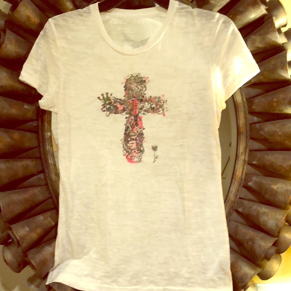 T-shirt by Cutting Up, Cross design.